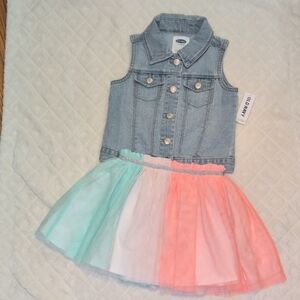 4T Denim Jean Vest NWT And 4T Tutu